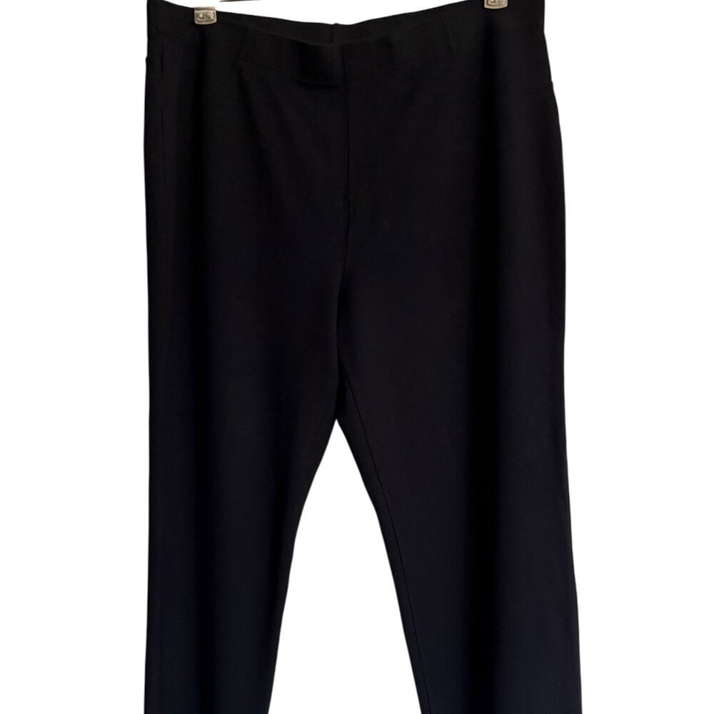 Black Karen Scott Petite XL‎ Knit Pants Executive Office Woman Comfort Stylish